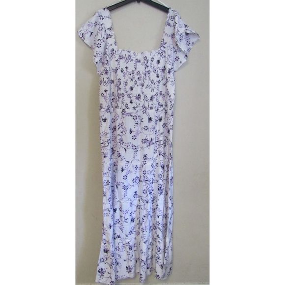 The Golden Globe Clothing Cotton Smocked Maxi Dress 1X - Picture 3 of 10